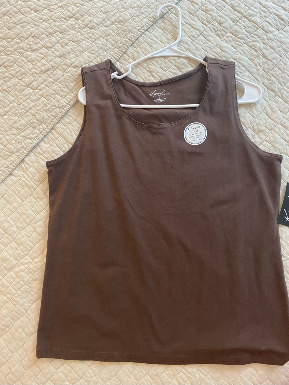 Kim Rogers Women's Brown Scoop Neck Tank Top